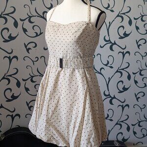 Mustard Seed Cream & Brown Polka Dot Mini Dress